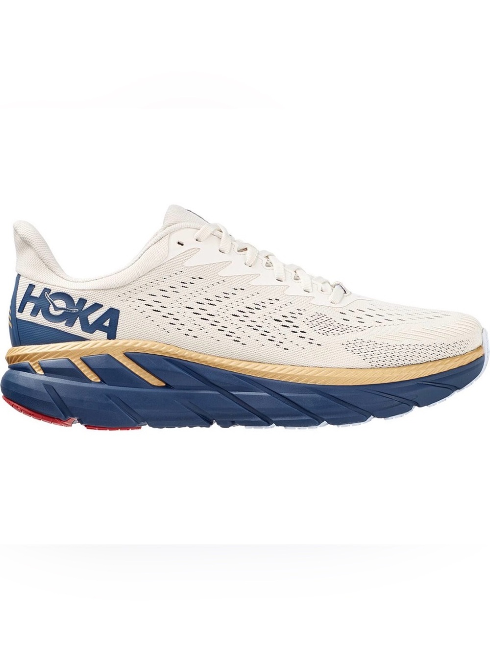 HOKA Bondi Running Shoes White Blue 8.5 Max Cushion Walking Athletic Sneakers